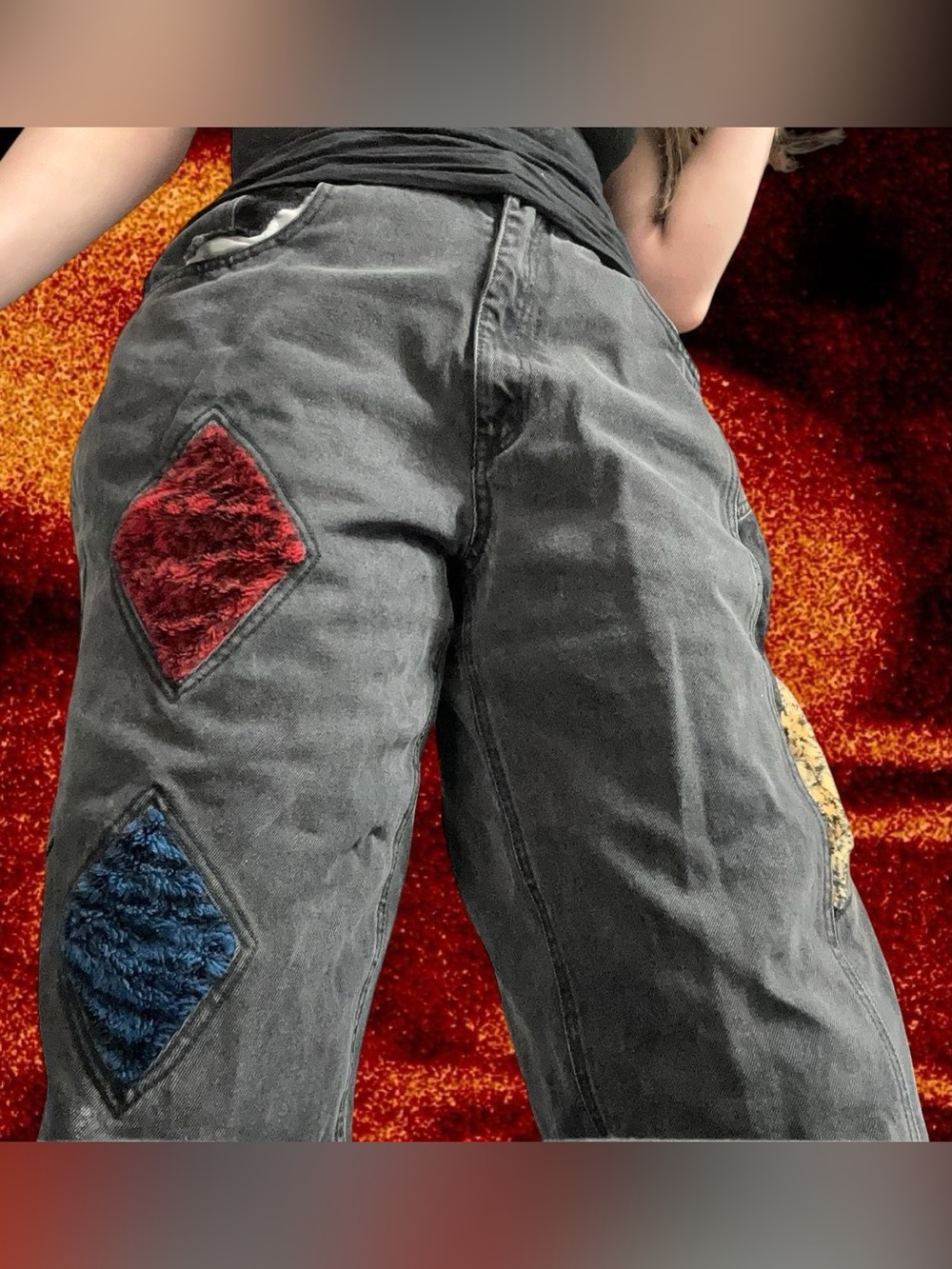 Vintage Major Damage 1990's patchwork black denim jeans